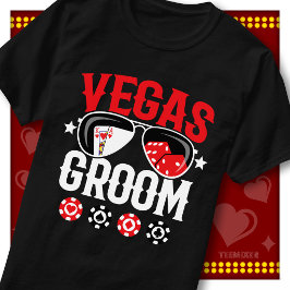 Camiseta Fichas de Cassino do Noivo de Las Vegas para a Des