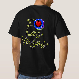 Camiseta Fichas de Poker com Eu Amo Las Vegas