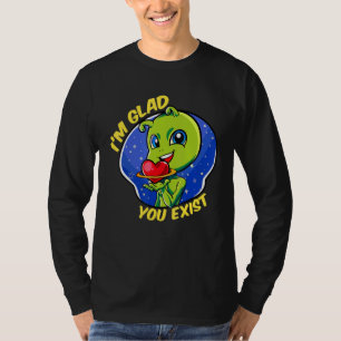 Camiseta Fico Feliz Que Você Exista Aliens Engraçados Adora