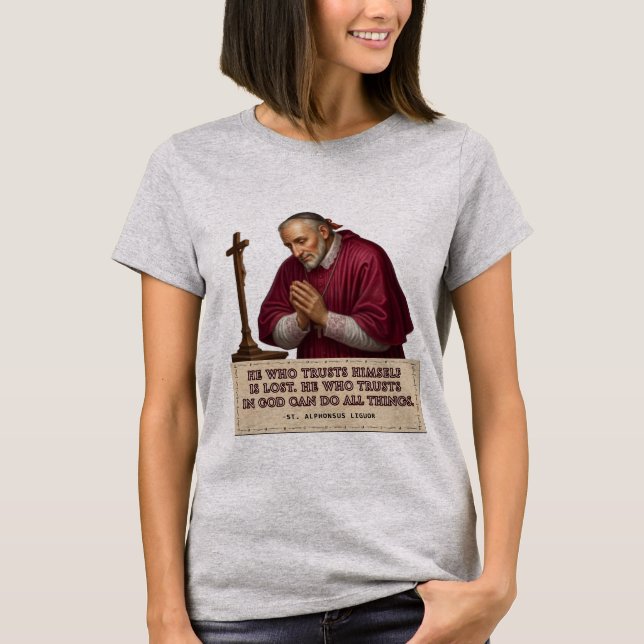 Camiseta Fidelidade a Deus Santo Católico da Confiança de S (Frente)