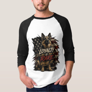Camiseta Fidelidade do Pastor Alemão é Raro Cão Patriótico