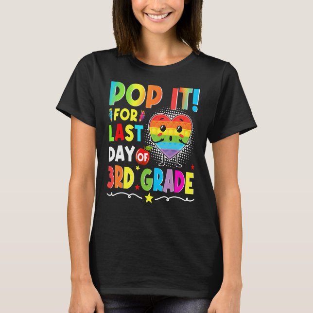 Camiseta Fidget Pop It Para O Último Dia Do 3º Ano Goodbye  (Frente)