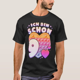 Camiseta Fidget Toy pop it coração para garotas 9º aniversá