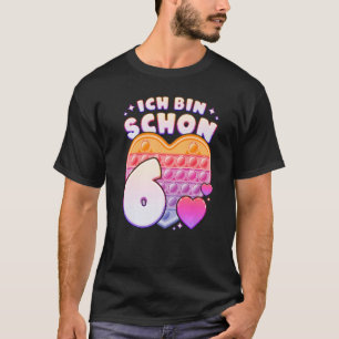 Camiseta Fidget Toy pop it coração para meninas 6 de aniver