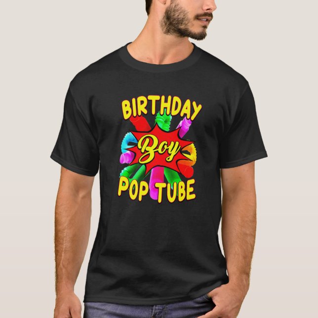 Camiseta Fidget Toy Pop Tube Birrthday Boy   (Frente)