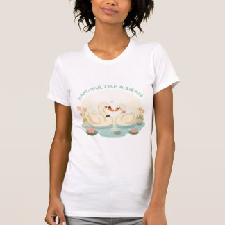 Camiseta Fiel Como um Cisne – Ilustração de Casal de Cisnes