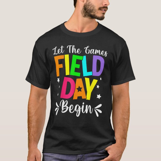 Camiseta Field Day Let The Games Begin Teacher Boys Kids Fi (Frente)