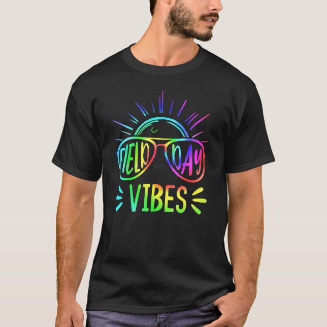 Camiseta FIELD DAY VIBES 2023 Teacher Kids Groovy Tie Dye H (Frente)