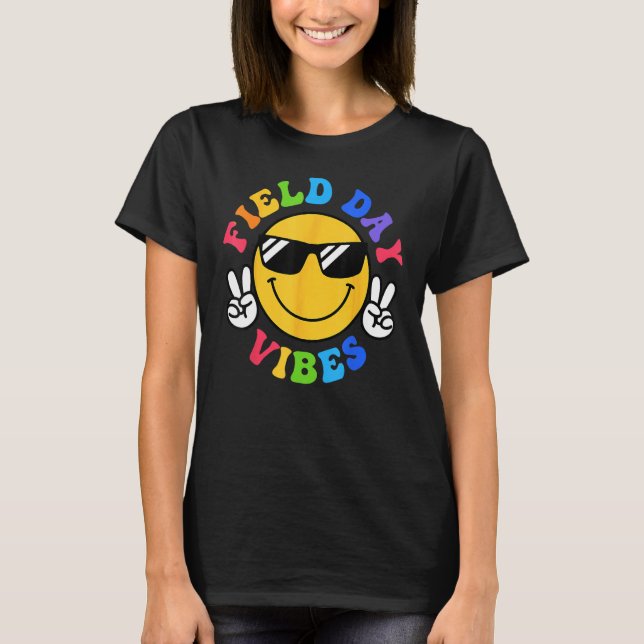 Camiseta Field Day Vibes  For Teacher Kids Happy Field Day  (Frente)