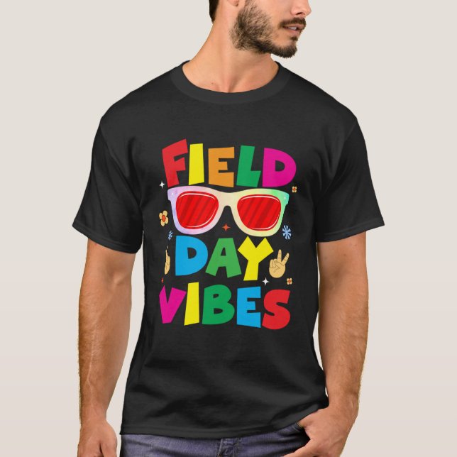 Camiseta Field Day Vibes Last Day Of School For Teacher Stu (Frente)