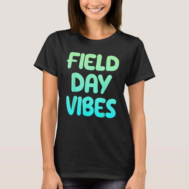 Camiseta Field Day Vibes Last Day Of School Fun Summer Teac (Frente)