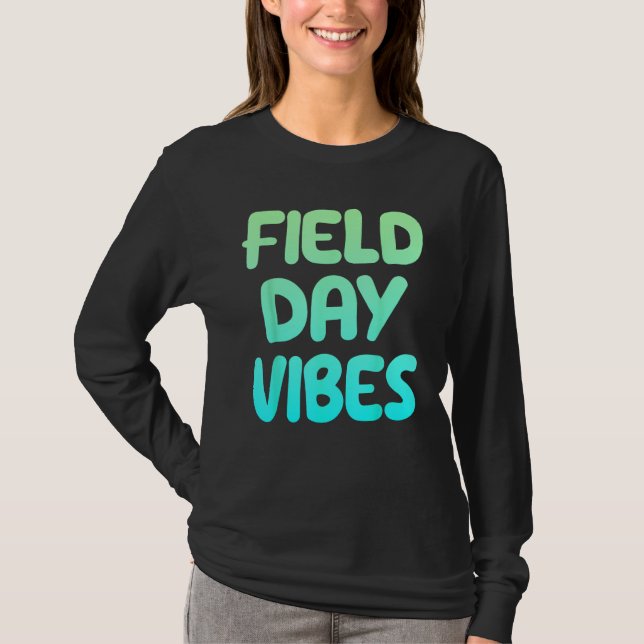 Camiseta Field Day Vibes Last Day Of School Fun Summer Teac (Frente)