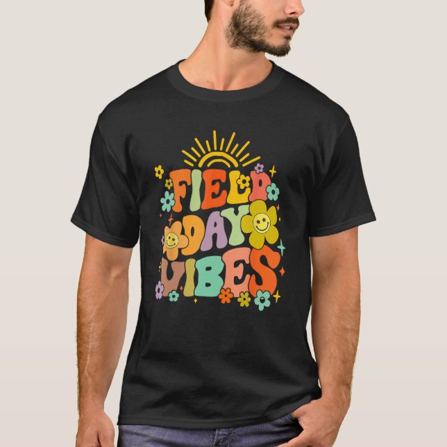 Camiseta Field Day Vibes Summer Teacher Kids Last Day Of Sc (Frente)