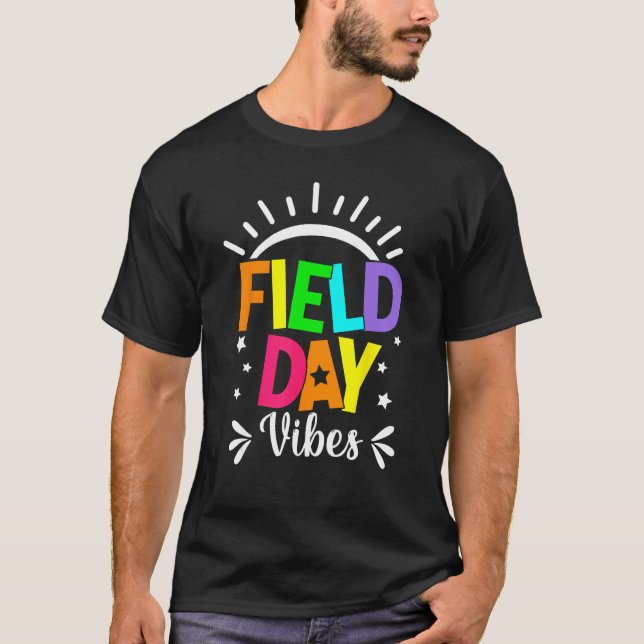 Camiseta Field Day Vibes Teacher Boys Girls Kids Field Day  (Frente)