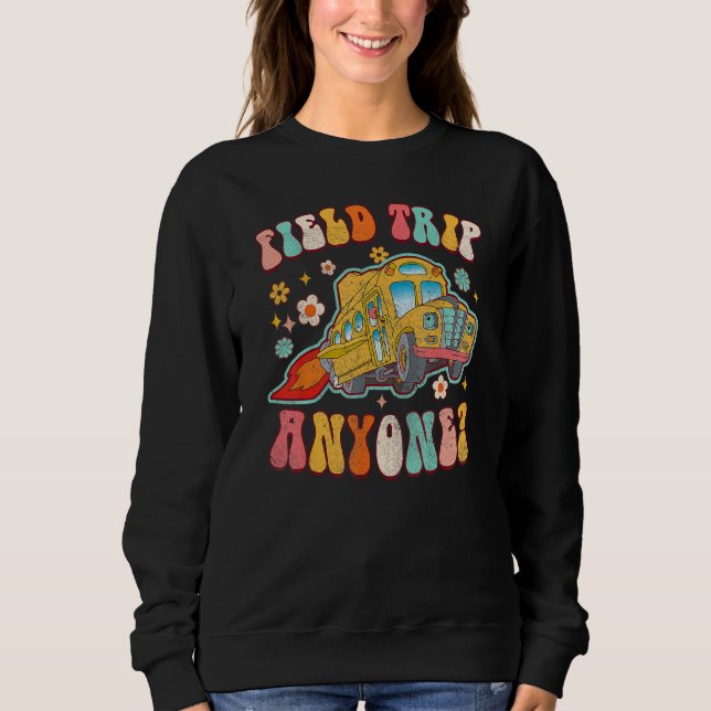 Camiseta Field Trip Anyone Groovy School Bus Driver Yellow  (Frente)