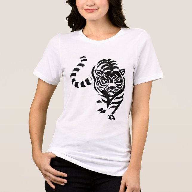Camiseta Fierce Grace - Tigre-Blend T-S - Gráfico de Tigre  (Frente)