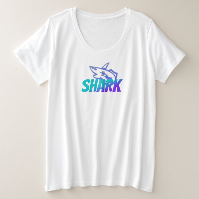 Camiseta Fierce Gradient Shark Logo | Bold Ocean (Frente do Design)