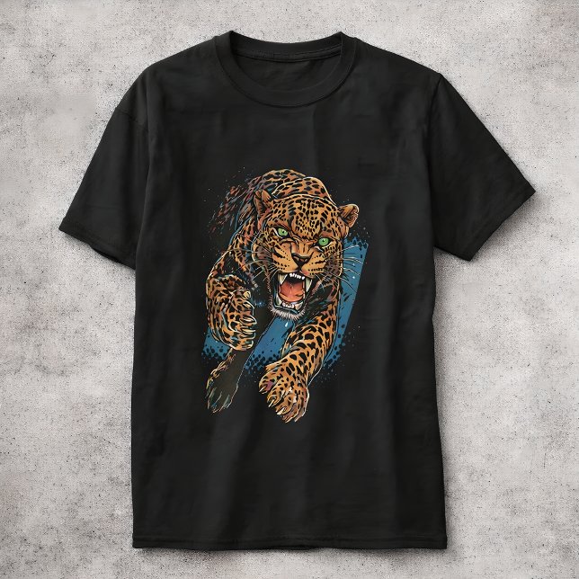 Camiseta Fierce Leopard Big Cat Wildlife Art Animal (Criador carregado)