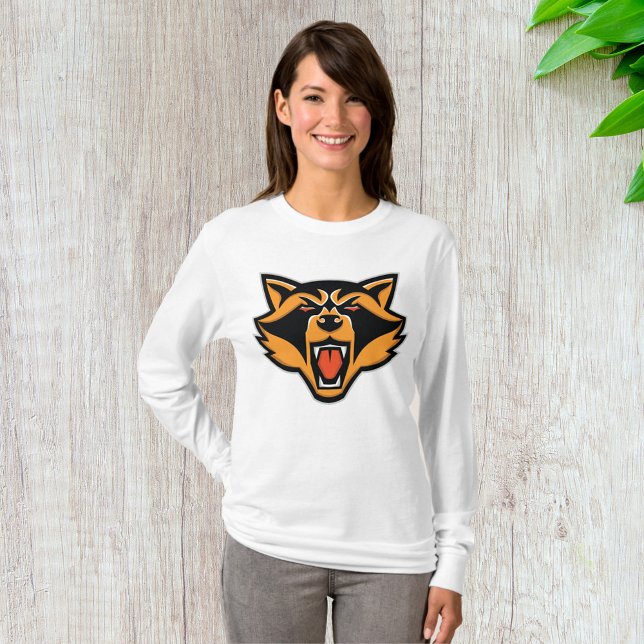 Camiseta Fierce Raccoon Mascot Bold Wild Animal Graphic (Criador carregado)