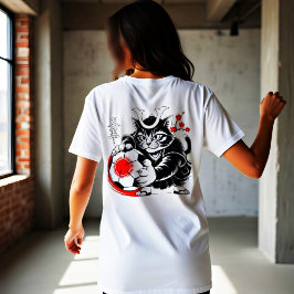 Camiseta Fierce Samurai Cat Soccer Japanese Warrior Sports