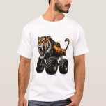 Camiseta Fierce Tiger Monster Truck Design<br><div class="desc">Unleash wild power with this fierce tiger monster truck design! Featuring a bold jungle tiger combined with a massive off-road monster truck, this artwork captures the spirit of adventure, strength, and unstoppable energy. Perfect for kids, truck lovers, and fans of wild-animal designs, this graphic blends the roar of the jungle...</div>