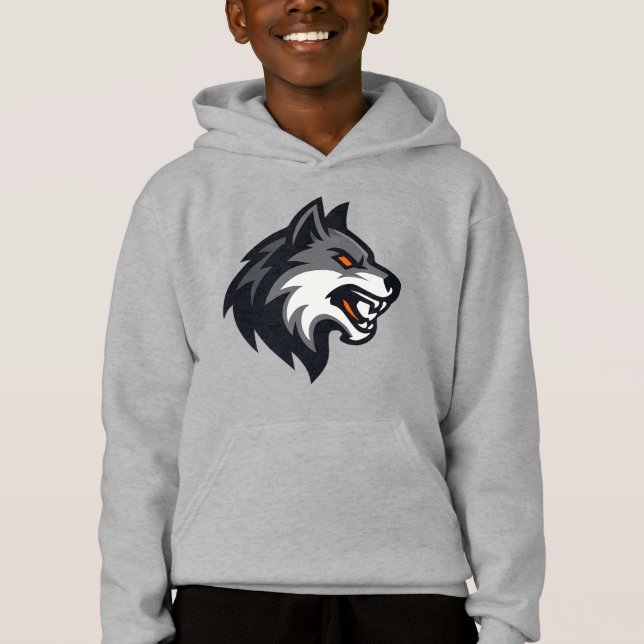 Camiseta Fierce Wolf Head Mascot Logo – Bold Animal Graphic (Frente)