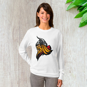 Camiseta Fierk Viking Head Norse Helmet e Beard