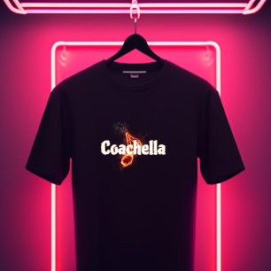 Camiseta Fiery Coachella – Um Design Cheio de Ener