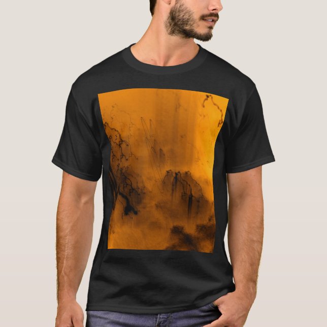 Camiseta Fiery Night Abstract - Ethereal Light and Motion T (Frente)