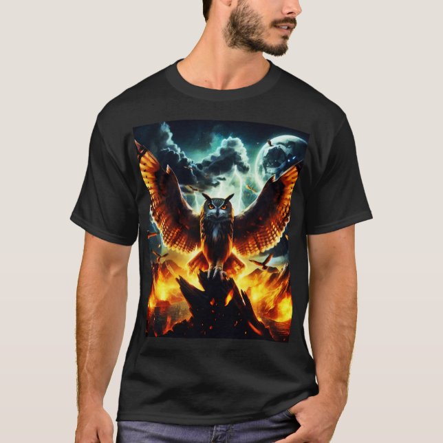 Camiseta Fiery Owl Moonrise (Frente)