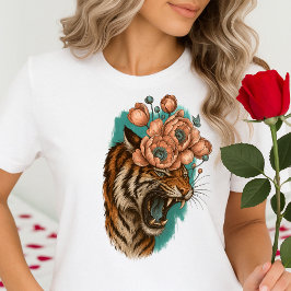 Camiseta Fiery Tiger Bloom