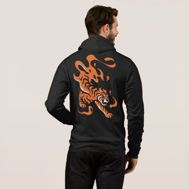 Camiseta Fiery Tiger: Design de negros asiáticos (Parte Traseira Completa)