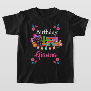 Camiseta Fiesta Birthday Girl Partido do México Idade a