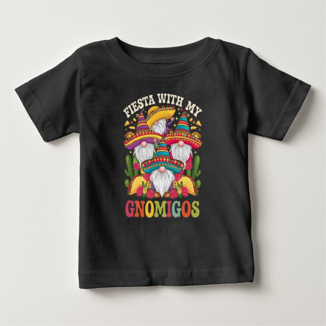 Camiseta Fiesta Com Meu Gnomigos Gnomos Cinco De Mayo (Frente)