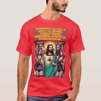 Camiseta Fiesta Infernal: Cristo, Metal y Cerveza