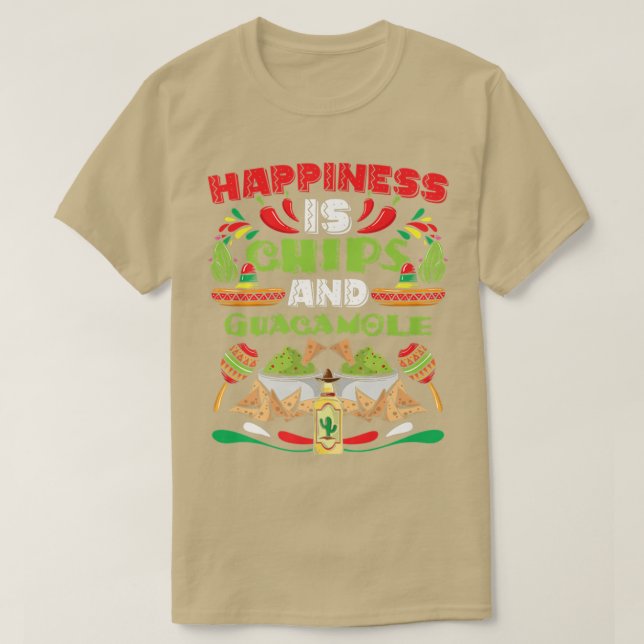 Camiseta Fiesta Meico Cinco De Mayo Chips E Avocad (Frente do Design)