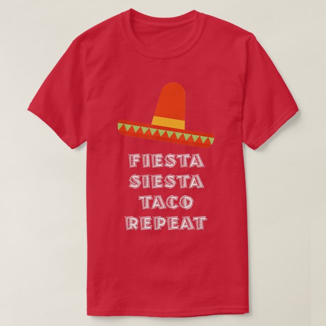 Camiseta Fiesta Siesta Taco Repete Presente Mexicano (Frente do Design)