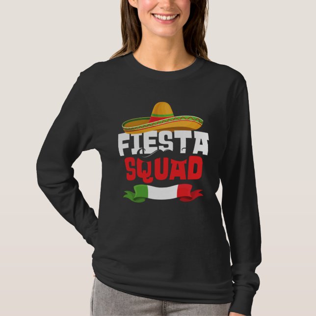 Camiseta Fiesta Squad  Cinco De Mayo Mexican Sombrero Match (Frente)