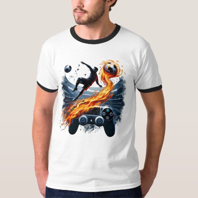 Camiseta FIFA Soccer Gaming Fire PlayStation Art (Frente)