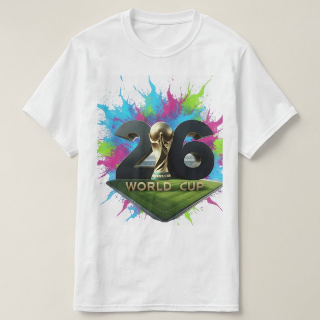 Camiseta FIFA World Cup 2026 Logo Concept: The Vibrant Path (Frente do Design)