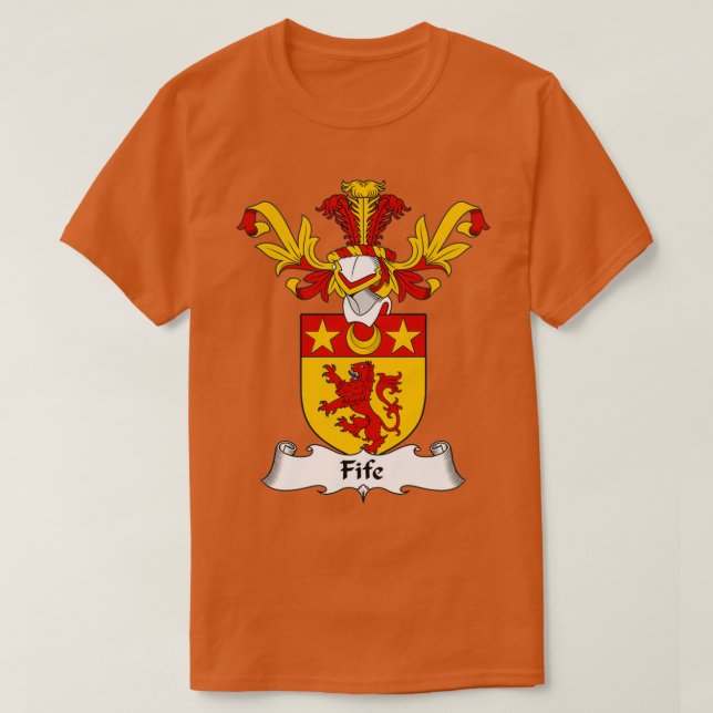 Camiseta Fife Casaco da Guarda Familiar de Armas (Frente do Design)