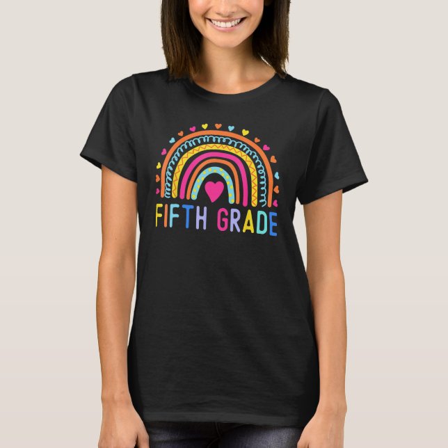 Camiseta Fifth Grade Rainbow Girls Boys Teacher Team 5th Gr (Frente)