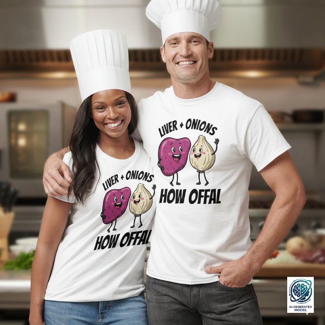 Camiseta Fígado Engraçado + Cebolas Como Piadas de Comida d (Funny Liver and Onions How Offal Shirt Cover Photo)