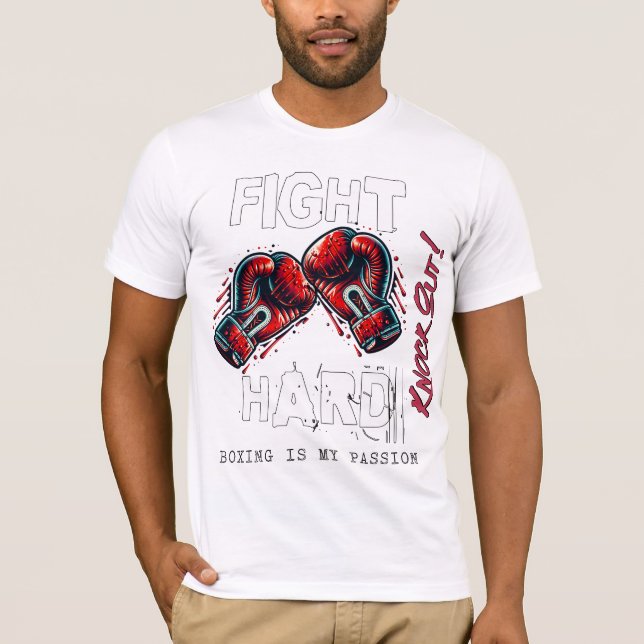Camiseta Fight Hard – Dein Knockout-Moment (Frente)