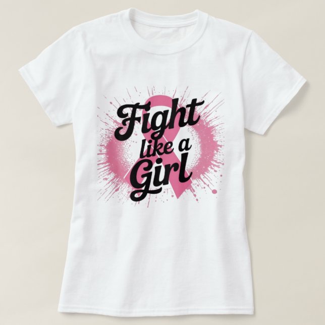 Camiseta Fight Like a Girl | Breast Cancer Awareness Design (Frente do Design)