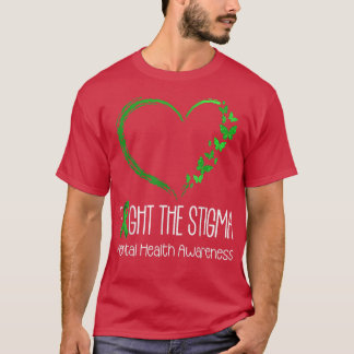 Camiseta Fight The Stigma Heart Butterflies Mental Health A