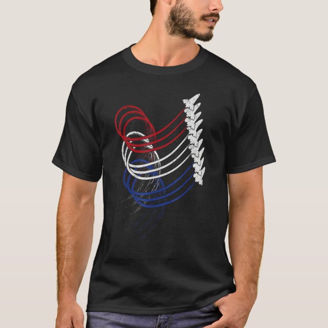 Camiseta Fighter Jet Airplane American USA Patriotic 4th Of (Frente)