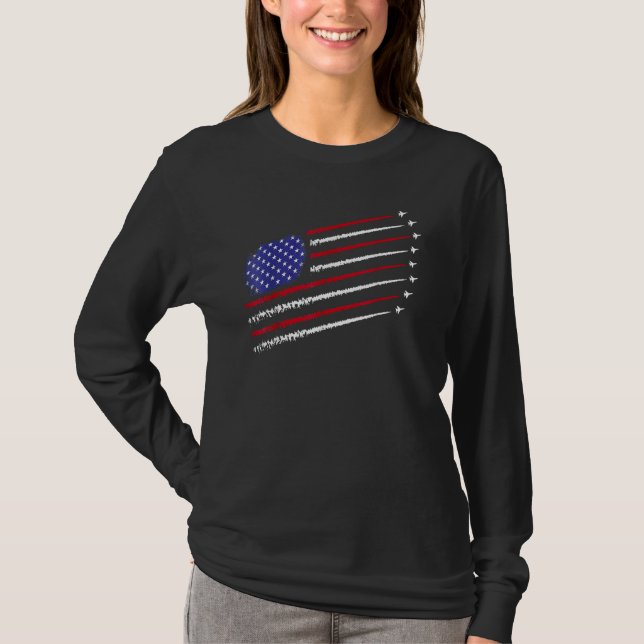 Camiseta Fighter jets with USA american flag 4th of July ce (Frente)