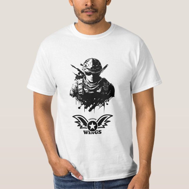 Camiseta Fighter Logo para Homens | Estilo de Forç (Frente)