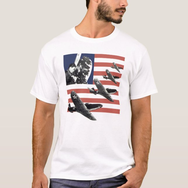 Camiseta Fighter Plane American Flag (Frente)